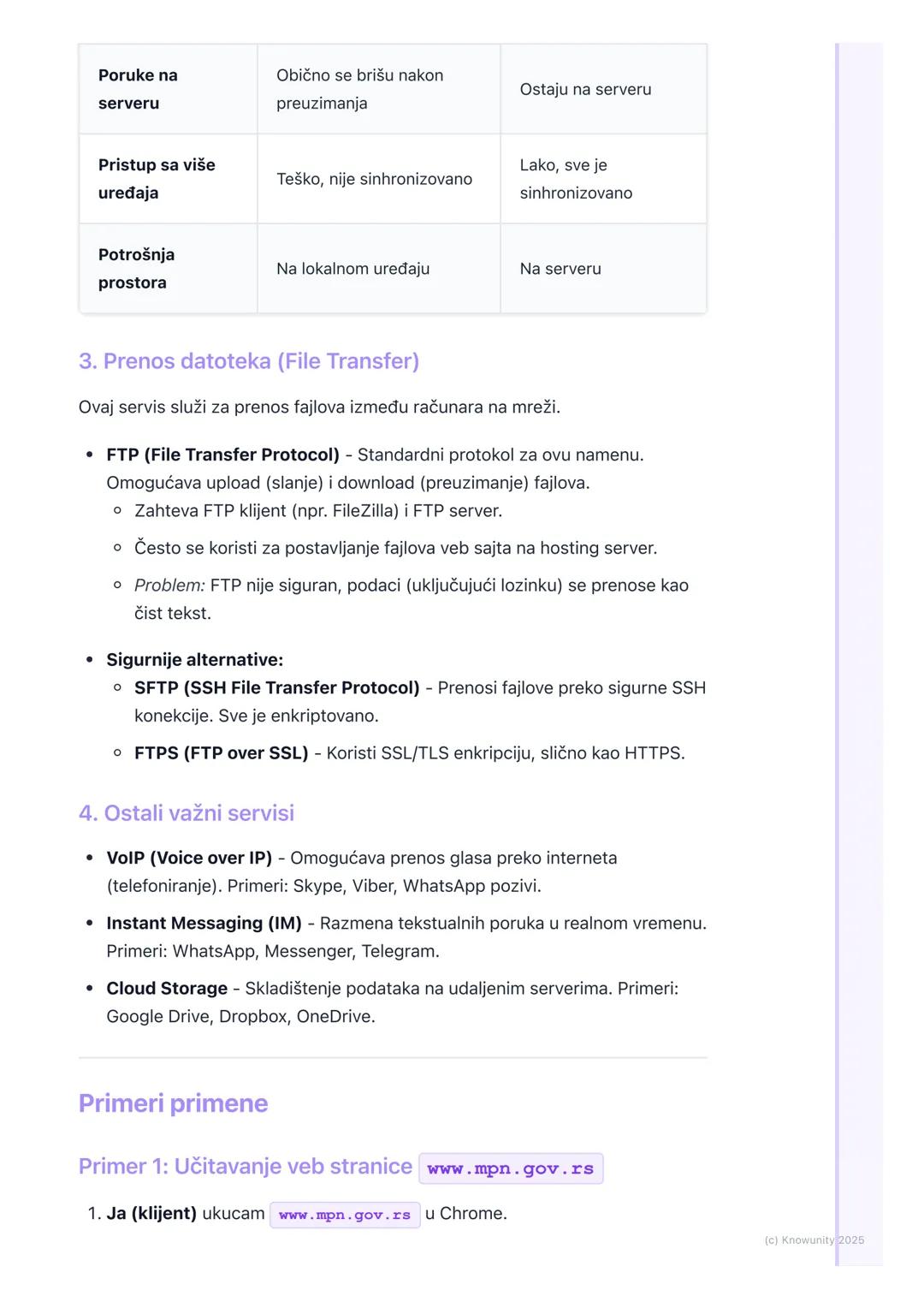 # Servisi Interneta

Uvod u servise interneta

Internet servisi su u suštini programi i protokoli koji nam omogućavaju da
koristimo internet