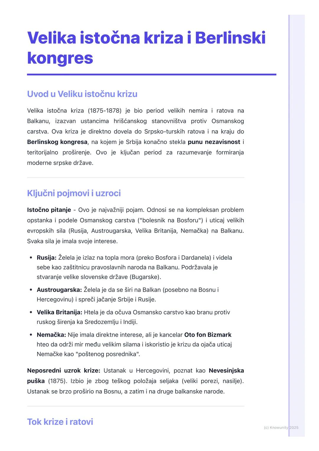 Velika istočna kriza i Berlinski kongres