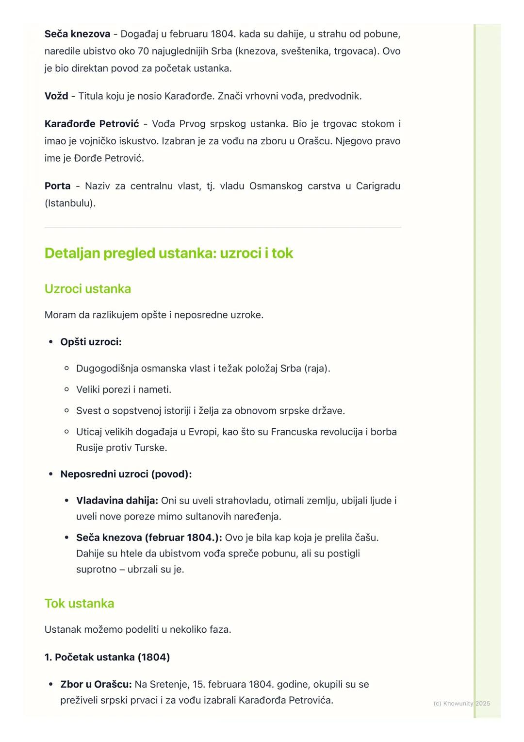 # Prvi srpski ustanak: uzroci,
vođe i značaj

Uvod u Prvi srpski ustanak

Prvi srpski ustanak je bio masovni oružani otpor Srba protiv Osman