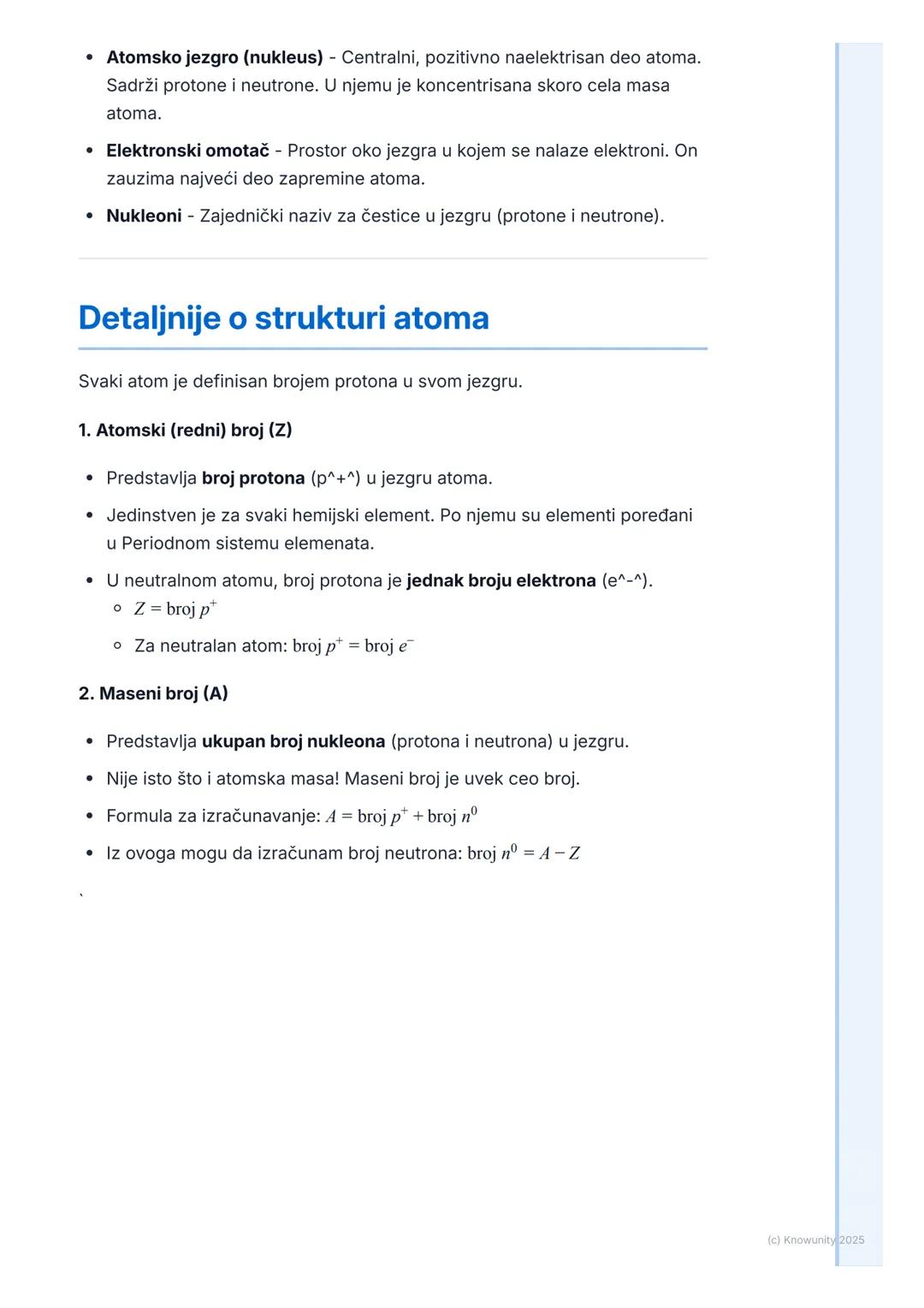 # Građa atoma

## Uvod u građu atoma

Sve što nas okružuje, sva materija, sastoji se od atoma. Atom je osnovna
jedinica hemijskog elementa. 