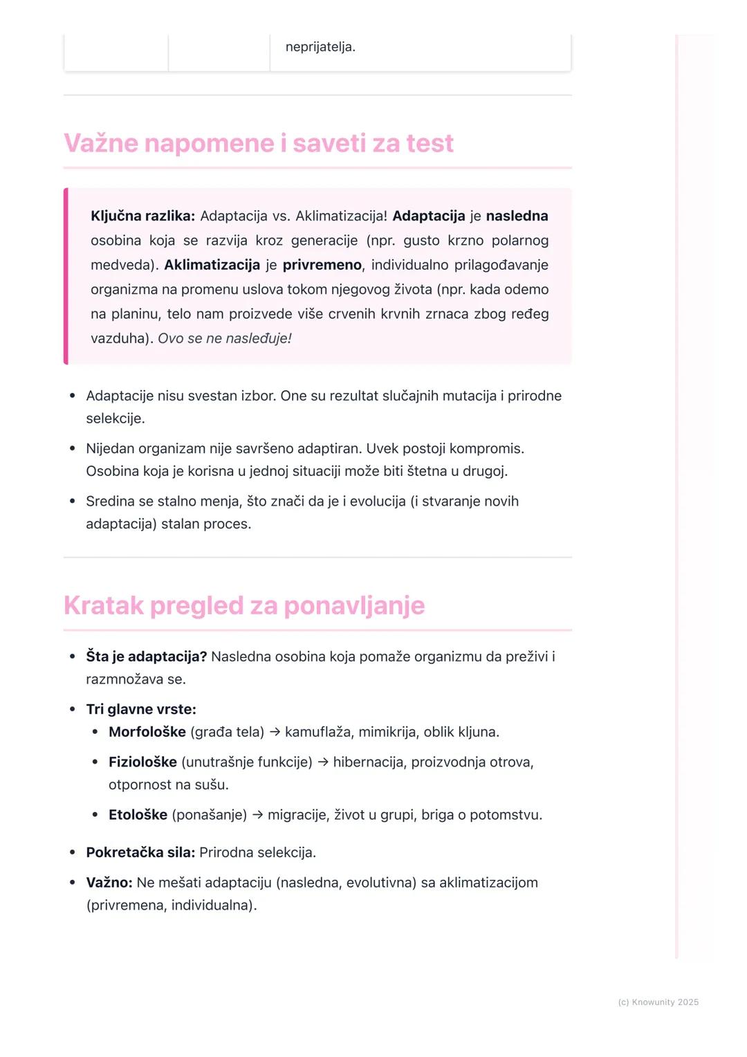 # Adaptacije organizama

Uvod u adaptacije

Adaptacije su nasledne osobine koje pomažu organizmima da prežive i da se
razmnožavaju u svojoj 