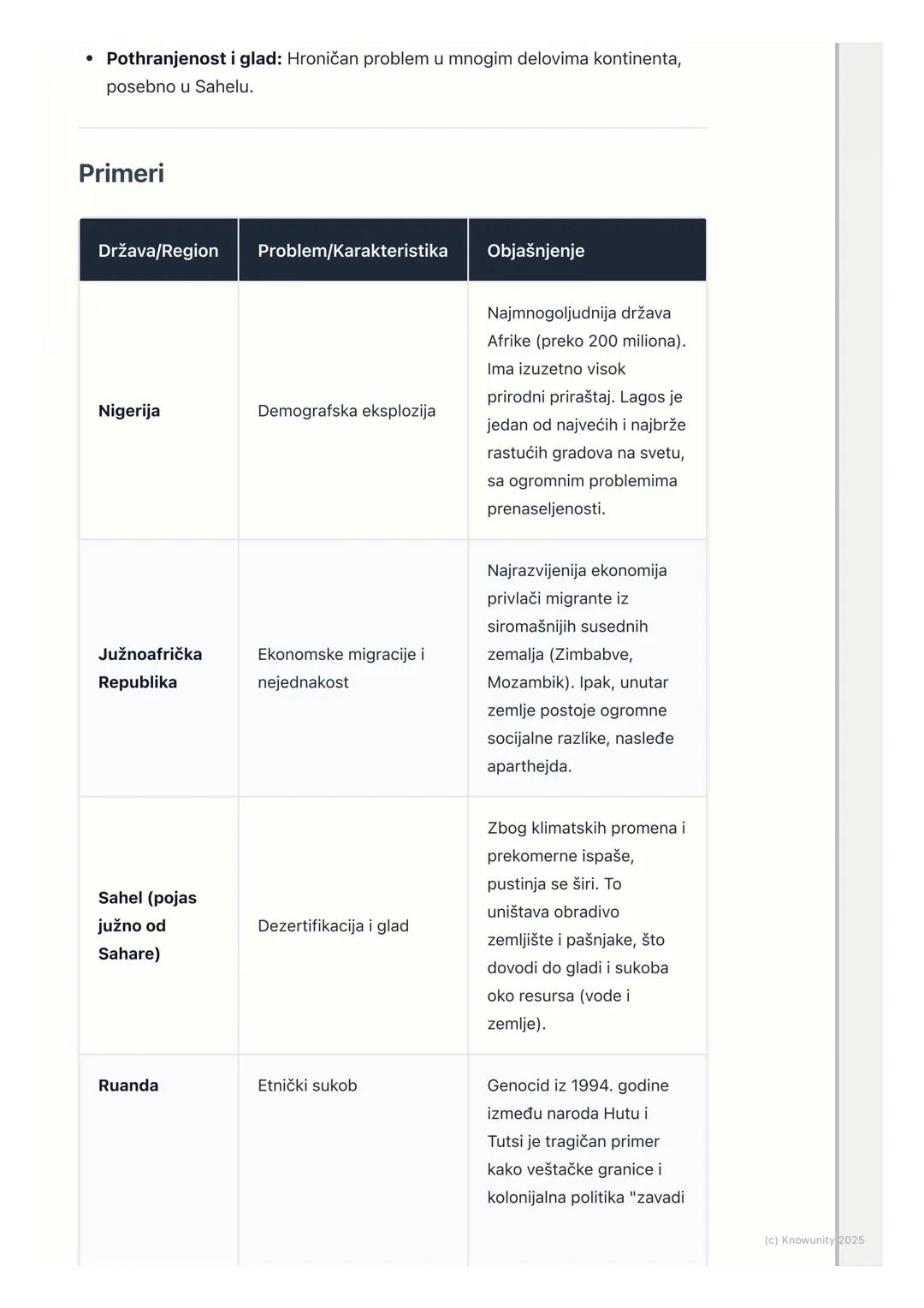 # Stanovništvo i naselja Afrike

Opšte odlike stanovništva Afrike

Afrika je drugi najmnogoljudniji kontinent, odmah posle Azije. Ima preko 