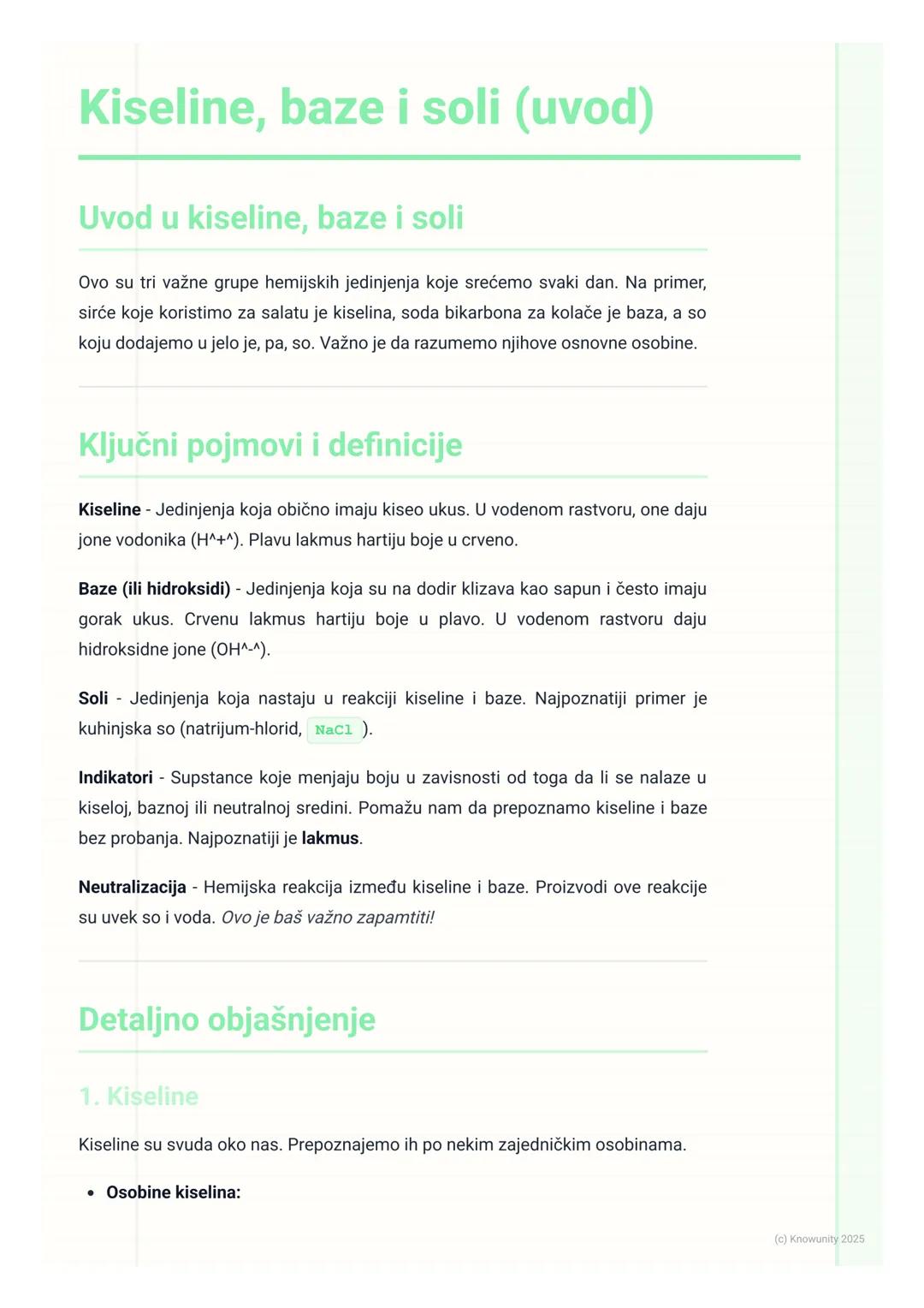 # Kiseline, baze i soli (uvod)

Uvod u kiseline, baze i soli

Ovo su tri važne grupe hemijskih jedinjenja koje srećemo svaki dan. Na primer,