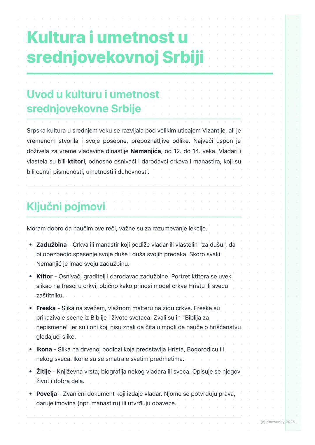 Kultura i umetnost u srednjovekovnoj Srbiji