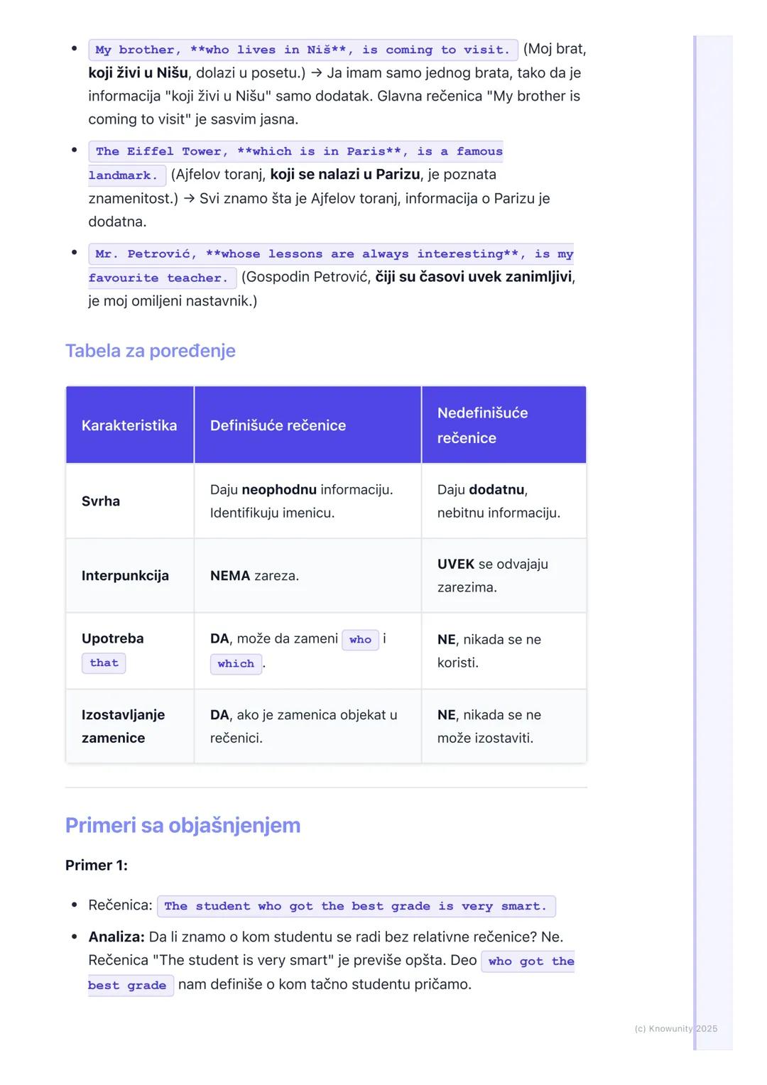 # Relativne rečenice (Relative
Clauses) – Definišuće i
nedefinišuće

Uvod u relativne rečenice

Relativne rečenice (Relative Clauses) su zav