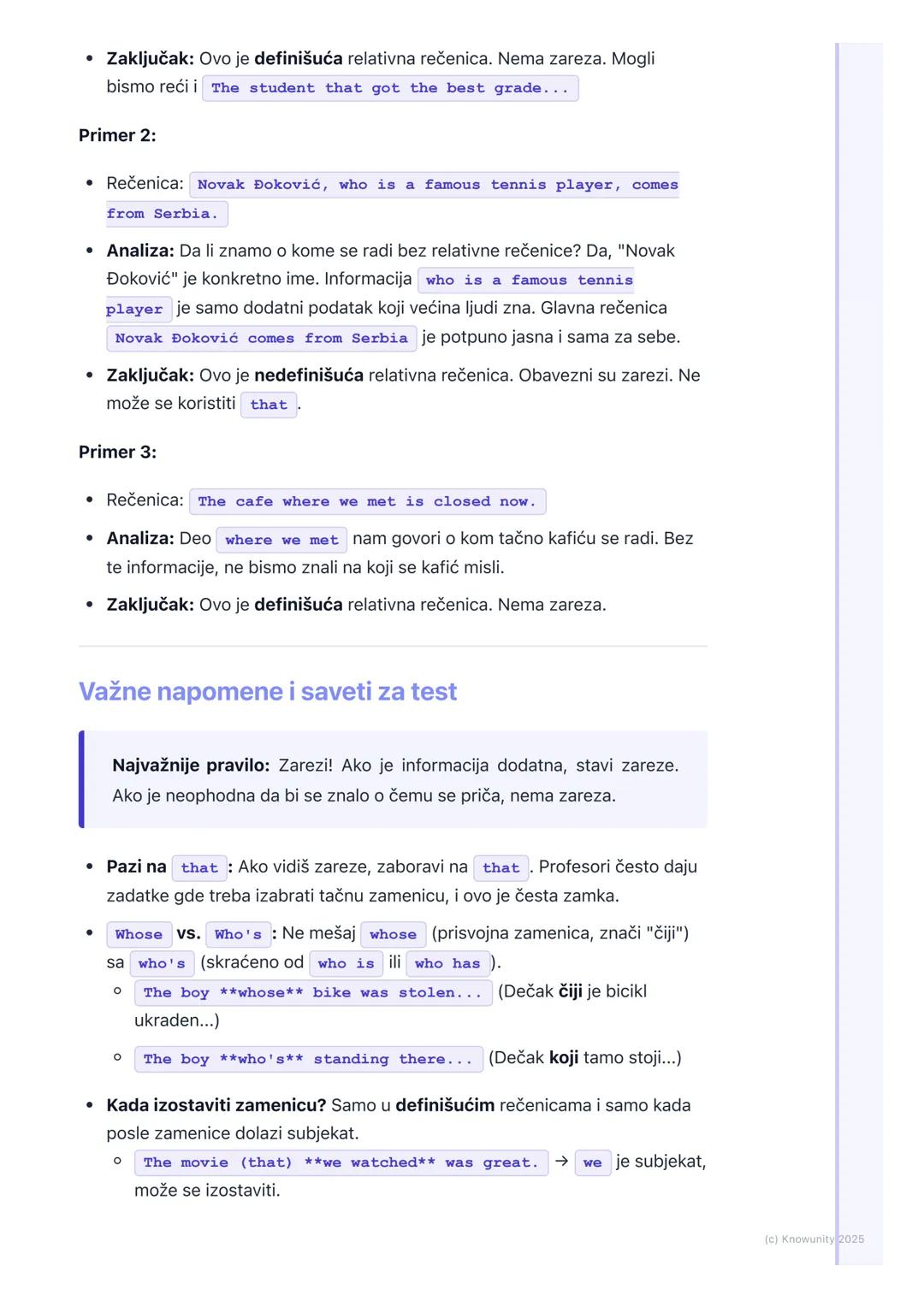 # Relativne rečenice (Relative
Clauses) – Definišuće i
nedefinišuće

Uvod u relativne rečenice

Relativne rečenice (Relative Clauses) su zav