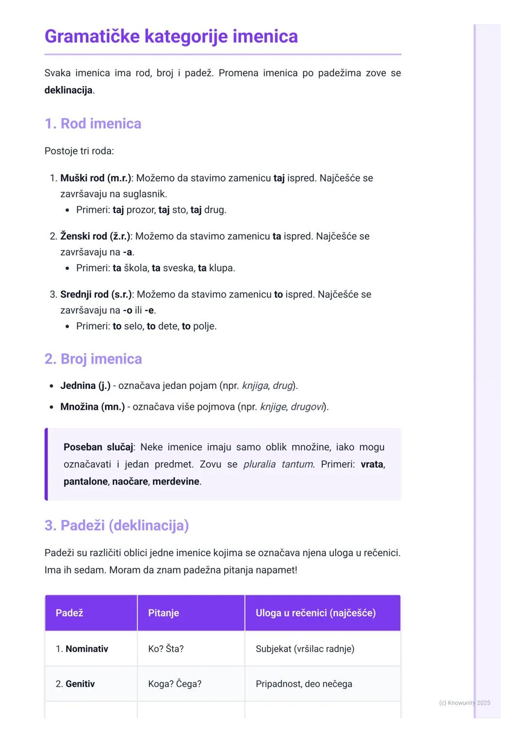 # Imenice

Šta su imenice?

Imenice su reči koje označavaju imena bića, predmeta i pojava. One su
promenljiva vrsta reči, što znači da menja