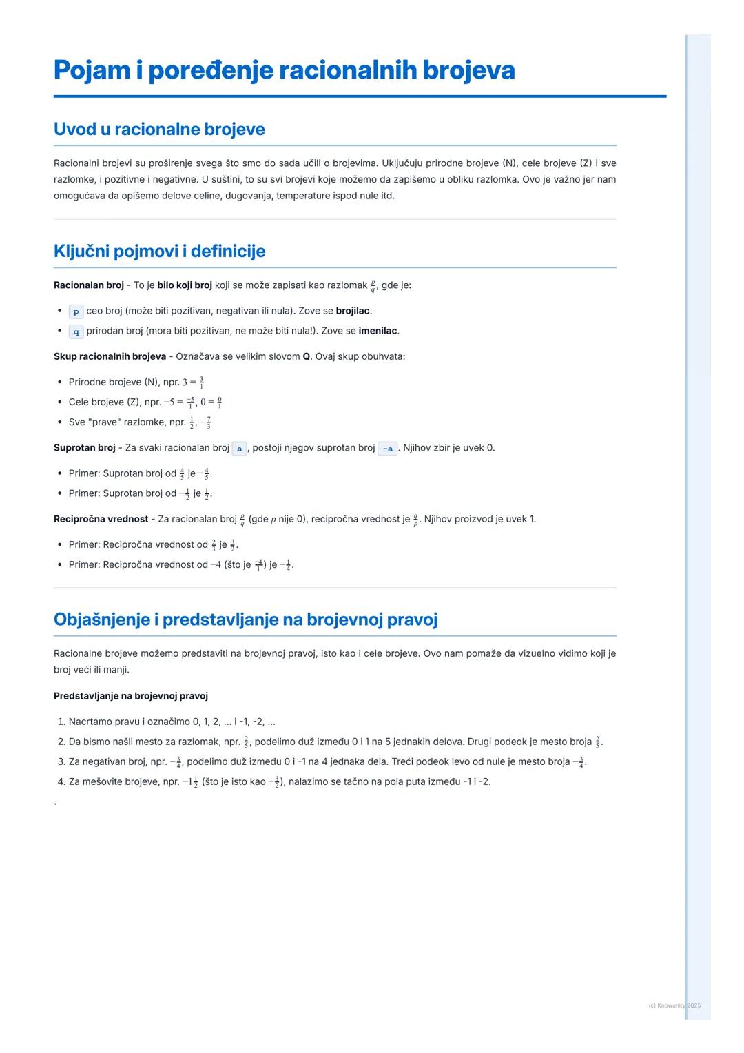 # Pojam i poređenje racionalnih brojeva

## Uvod u racionalne brojeve

Racionalni brojevi su proširenje svega što smo do sada učili o brojev