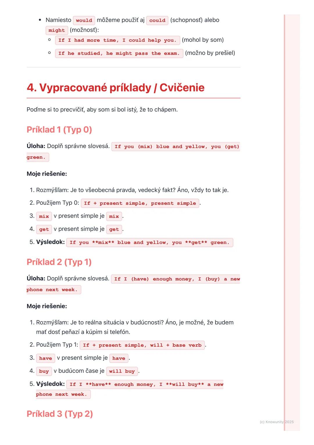 # Podmienkové vety
(Conditional Sentences)

1. Prehľad podmienkových viet

Podmienkové vety (po anglicky conditional sentences) sú super dôl