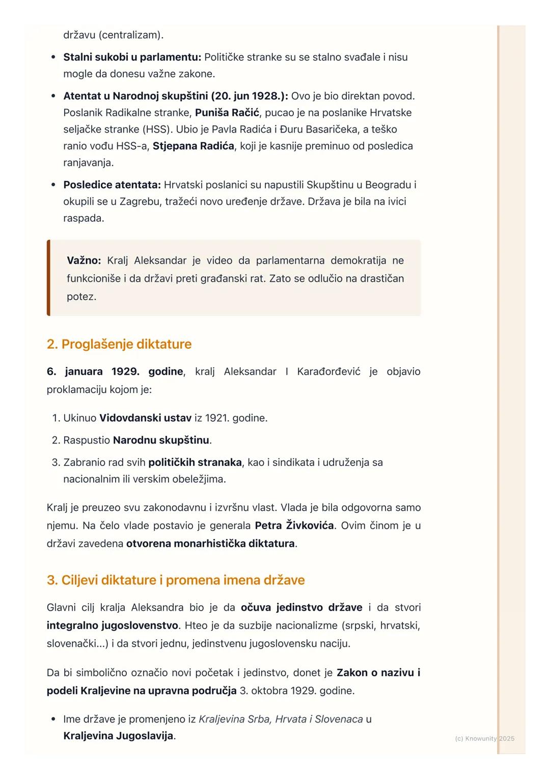 # Šestojanuarska diktatura i
uvođenje banovina

Uvod u Šestojanuarsku diktaturu

Posle Prvog svetskog rata, stvorena je Kraljevina Srba, Hrv