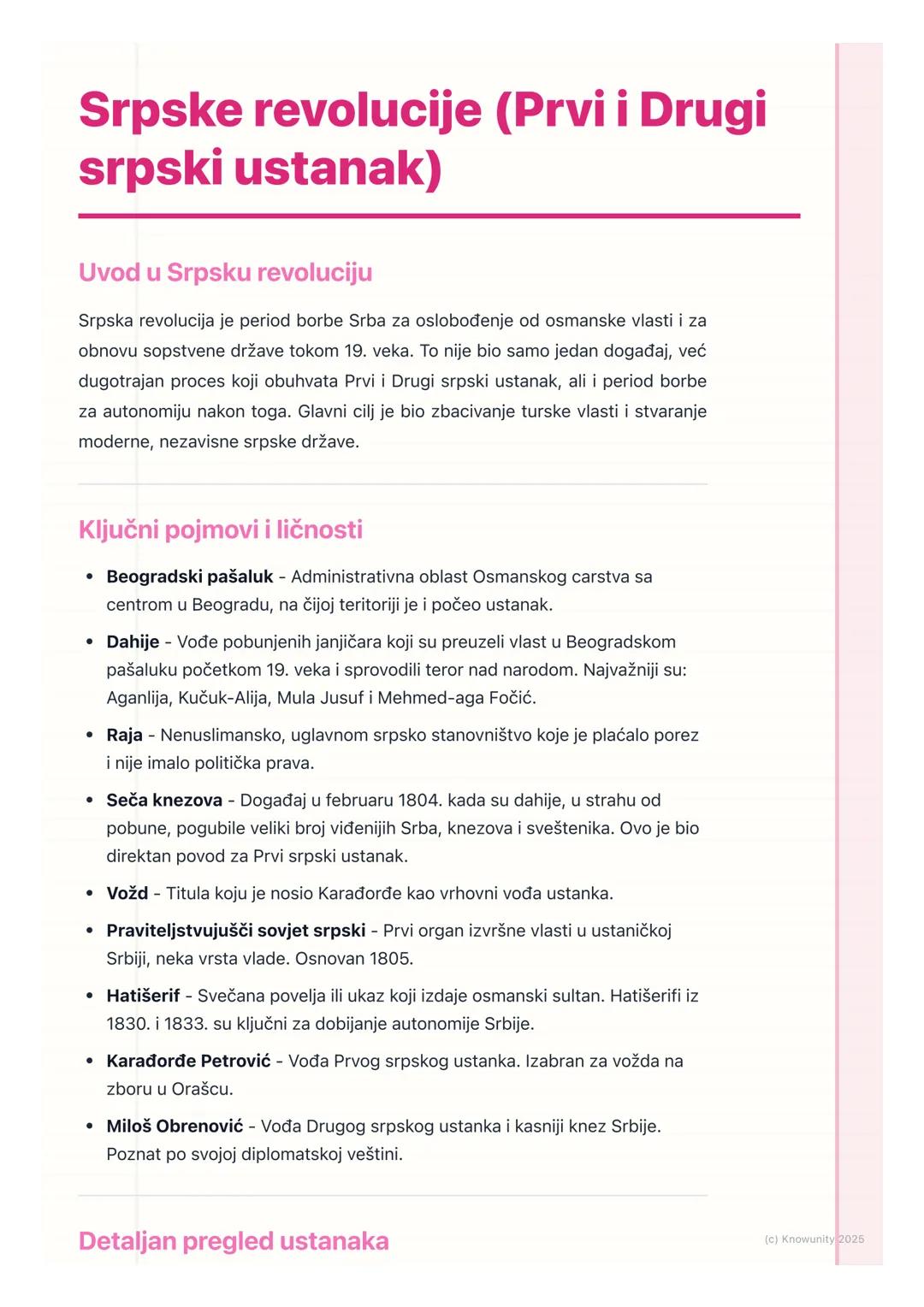 # Srpske revolucije (Prvi i Drugi
srpski ustanak)

Uvod u Srpsku revoluciju

Srpska revolucija je period borbe Srba za oslobođenje od osmans