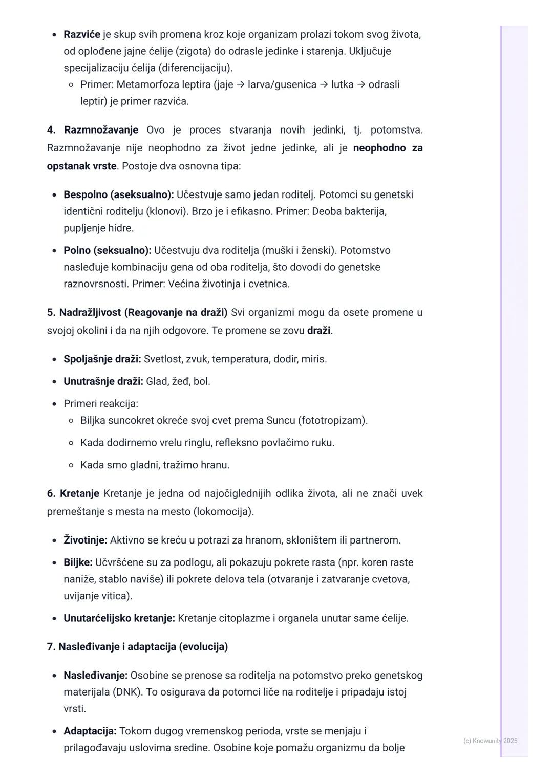 # Karakteristike živih bića

## Uvod - šta sva živa bića imaju zajedničko?

Biologija je nauka o životu. Da bismo razumeli šta je život, mor