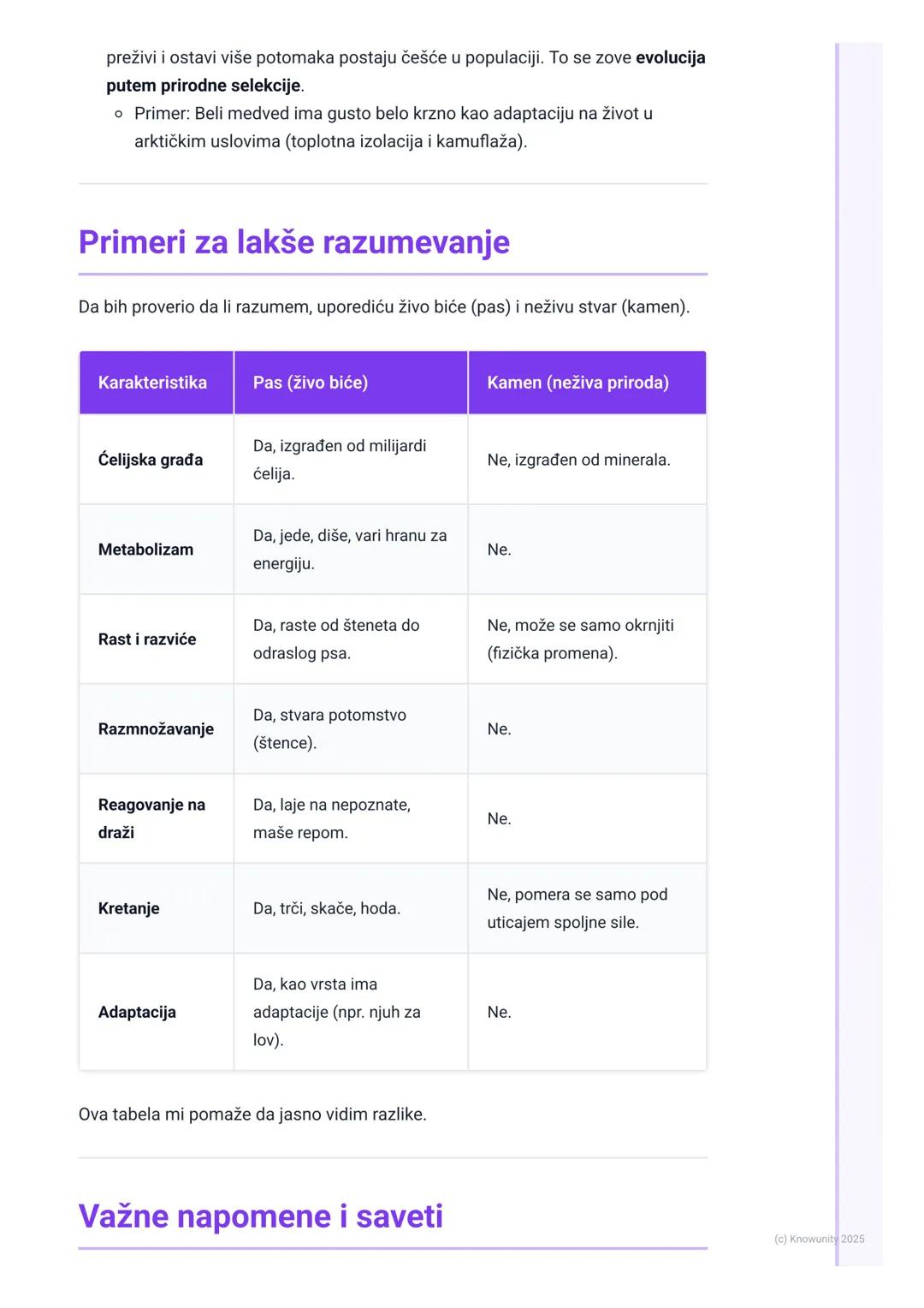 # Karakteristike živih bića

## Uvod - šta sva živa bića imaju zajedničko?

Biologija je nauka o životu. Da bismo razumeli šta je život, mor