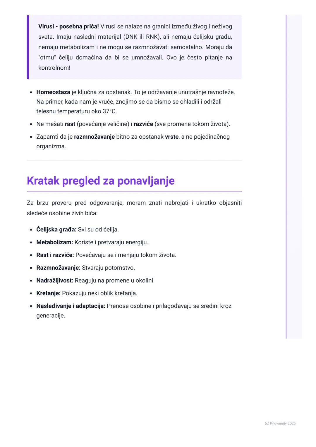 # Karakteristike živih bića

## Uvod - šta sva živa bića imaju zajedničko?

Biologija je nauka o životu. Da bismo razumeli šta je život, mor