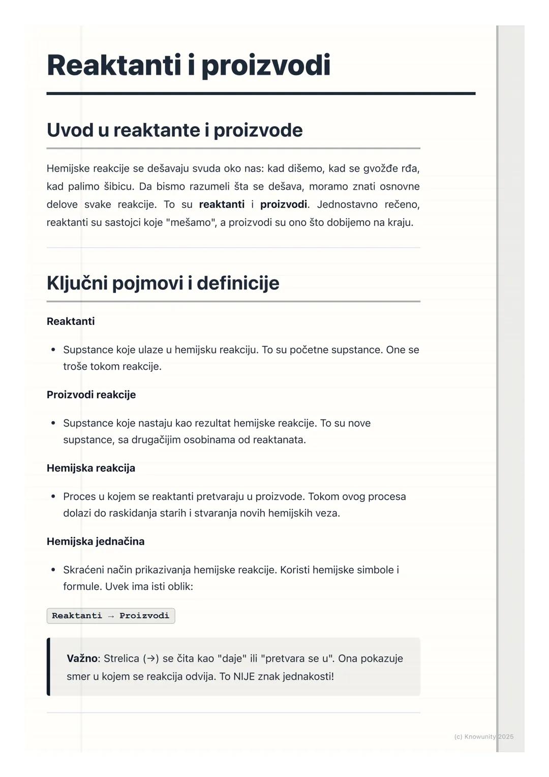 # Reaktanti i proizvodi

## Uvod u reaktante i proizvode

Hemijske reakcije se dešavaju svuda oko nas: kad dišemo, kad se gvožđe rđa,
kad pa