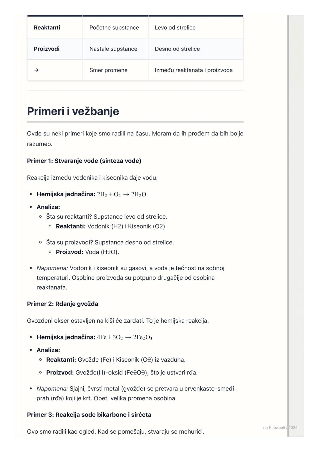 # Reaktanti i proizvodi

## Uvod u reaktante i proizvode

Hemijske reakcije se dešavaju svuda oko nas: kad dišemo, kad se gvožđe rđa,
kad pa