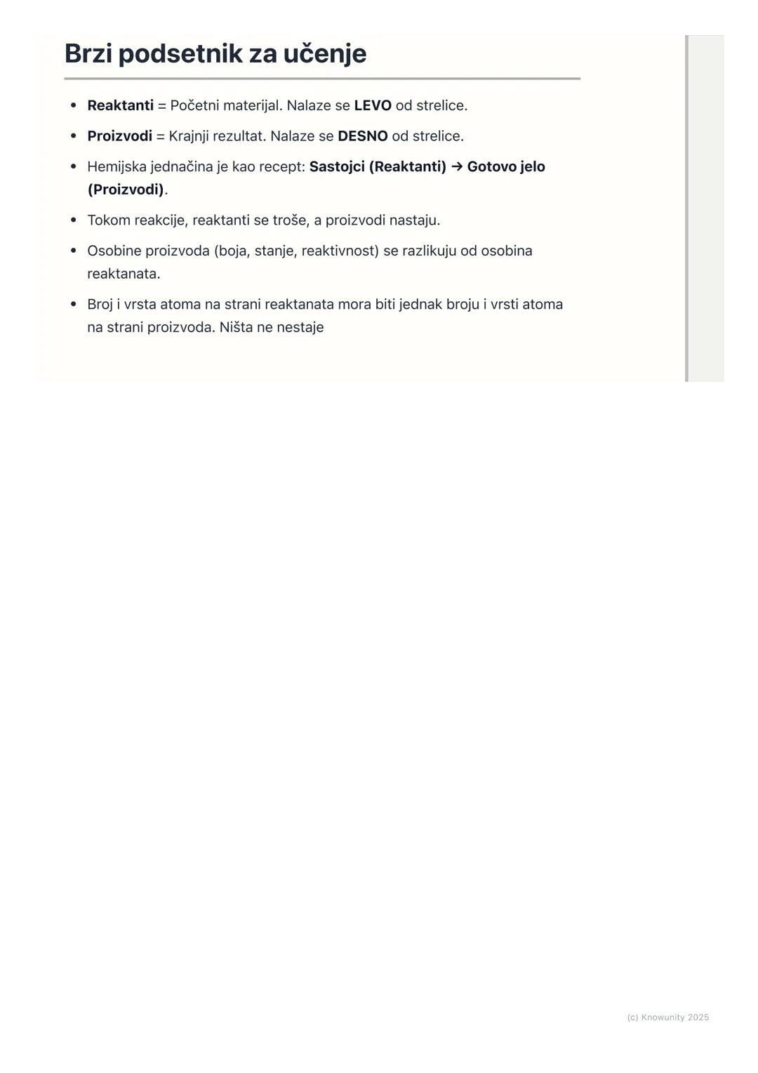 # Reaktanti i proizvodi

## Uvod u reaktante i proizvode

Hemijske reakcije se dešavaju svuda oko nas: kad dišemo, kad se gvožđe rđa,
kad pa