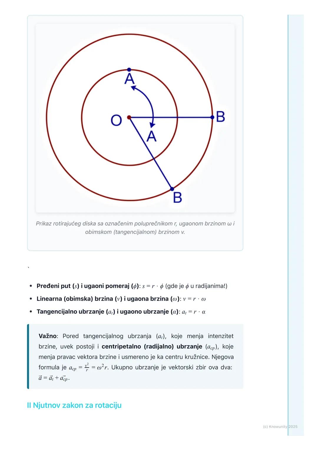 # Rotaciono kretanje

Uvod u rotaciono kretanje

Do sada smo uglavnom posmatrali translatorno kretanje, gde se telo kao celina
kreće sa jedn