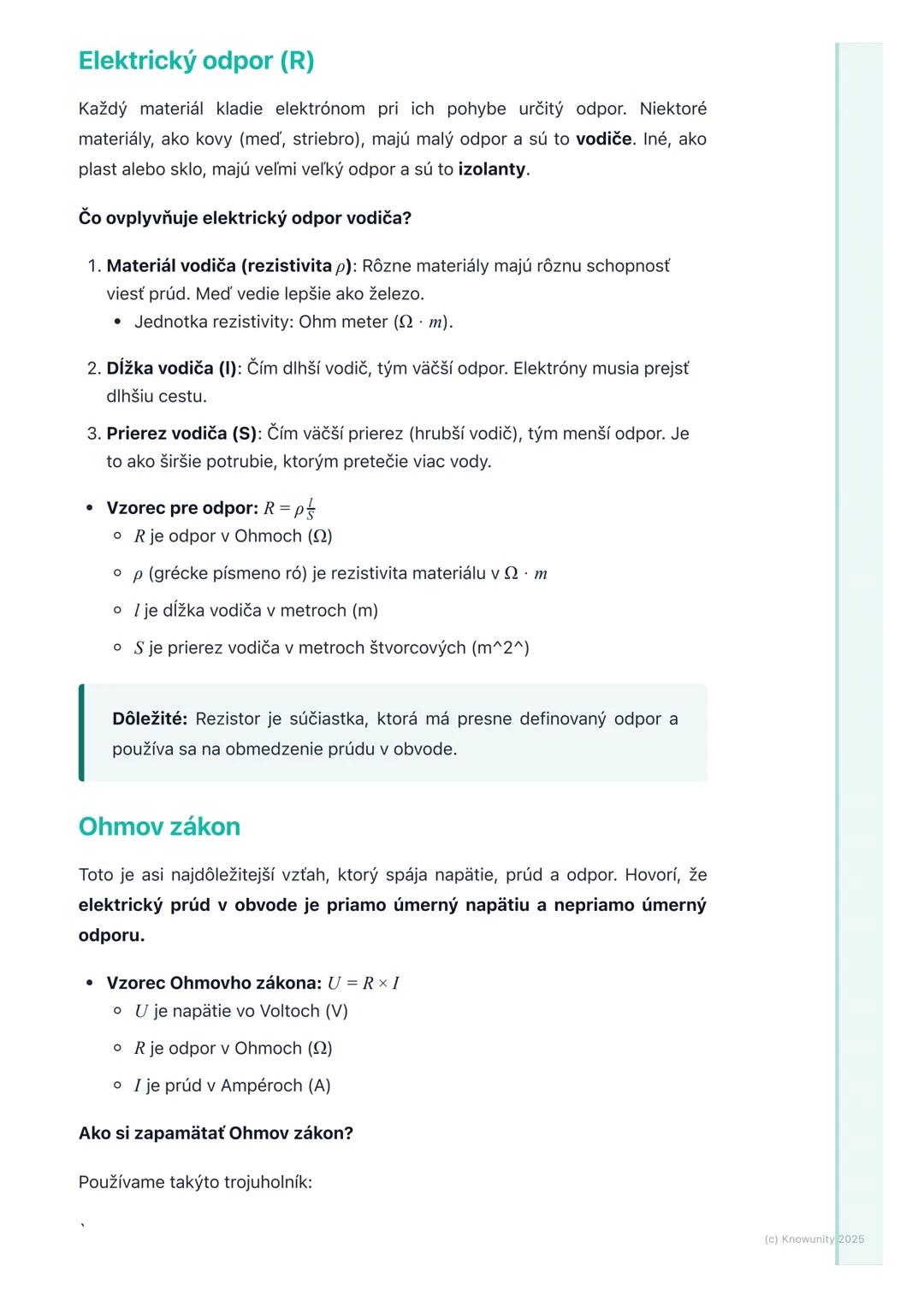 # Elektrické napätie a odpor

1. Prehľad a úvod

Ahoj! Dnes si zopakujeme veľmi dôležité veci z fyziky elektrické napätie a
odpor. Sú to zák