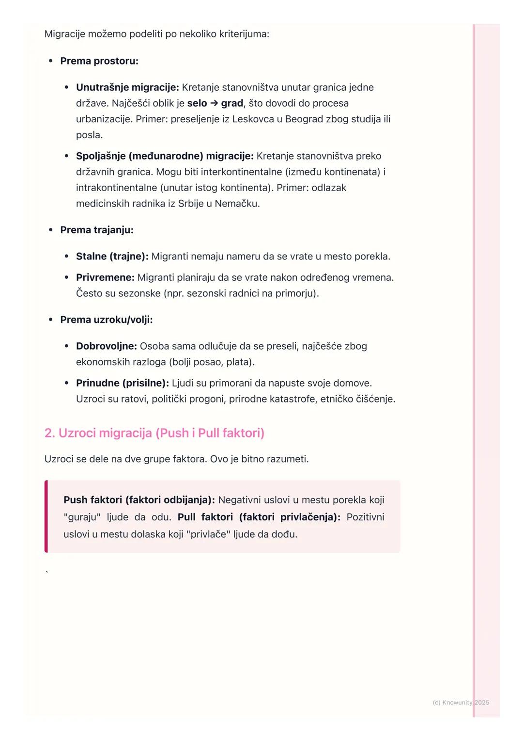 # Migracije stanovništva

Uvod u migracije stanovništva

Migracije su prostorno kretanje stanovništva iz jednog mesta u drugo sa ciljem
stal