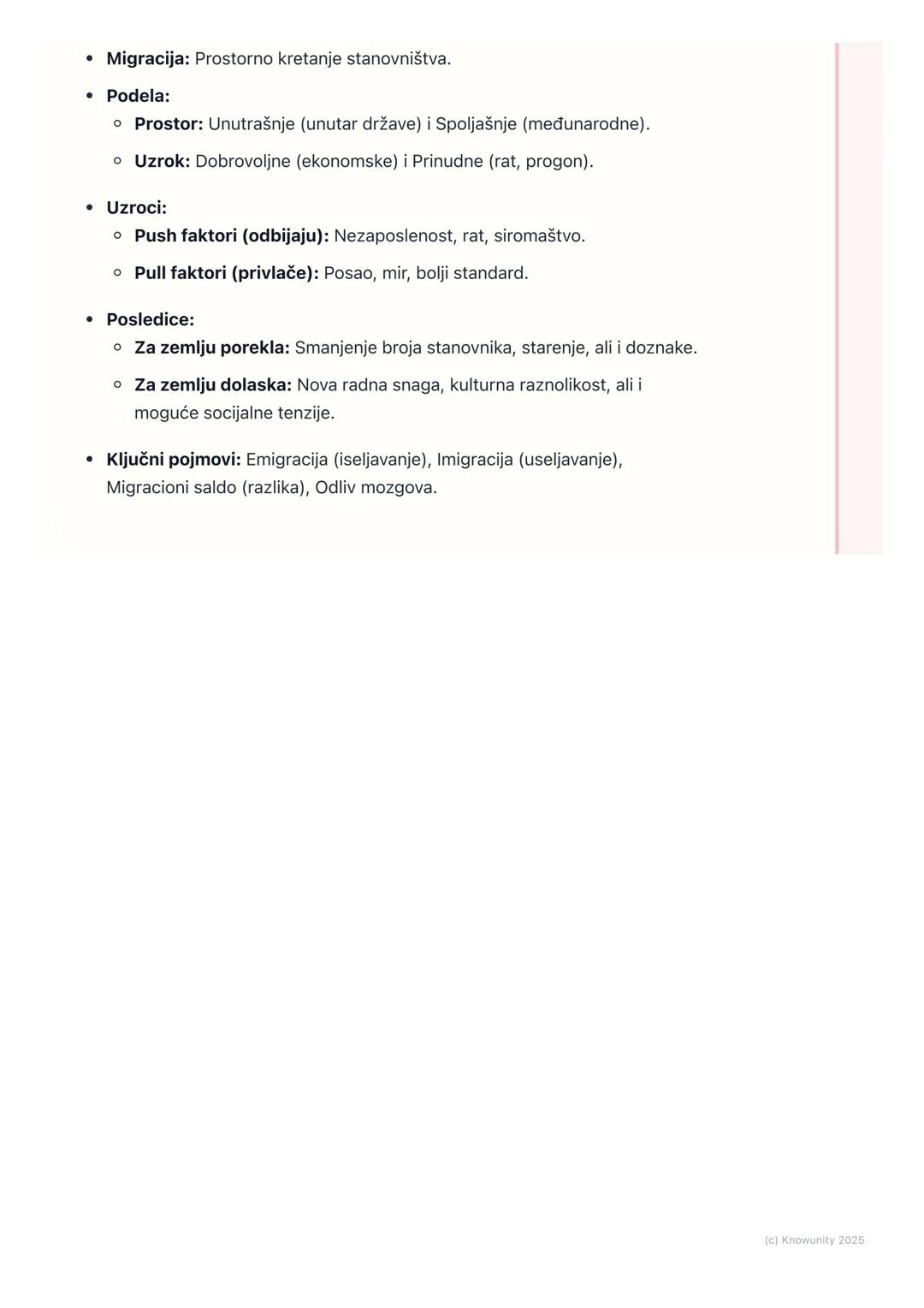 # Migracije stanovništva

Uvod u migracije stanovništva

Migracije su prostorno kretanje stanovništva iz jednog mesta u drugo sa ciljem
stal