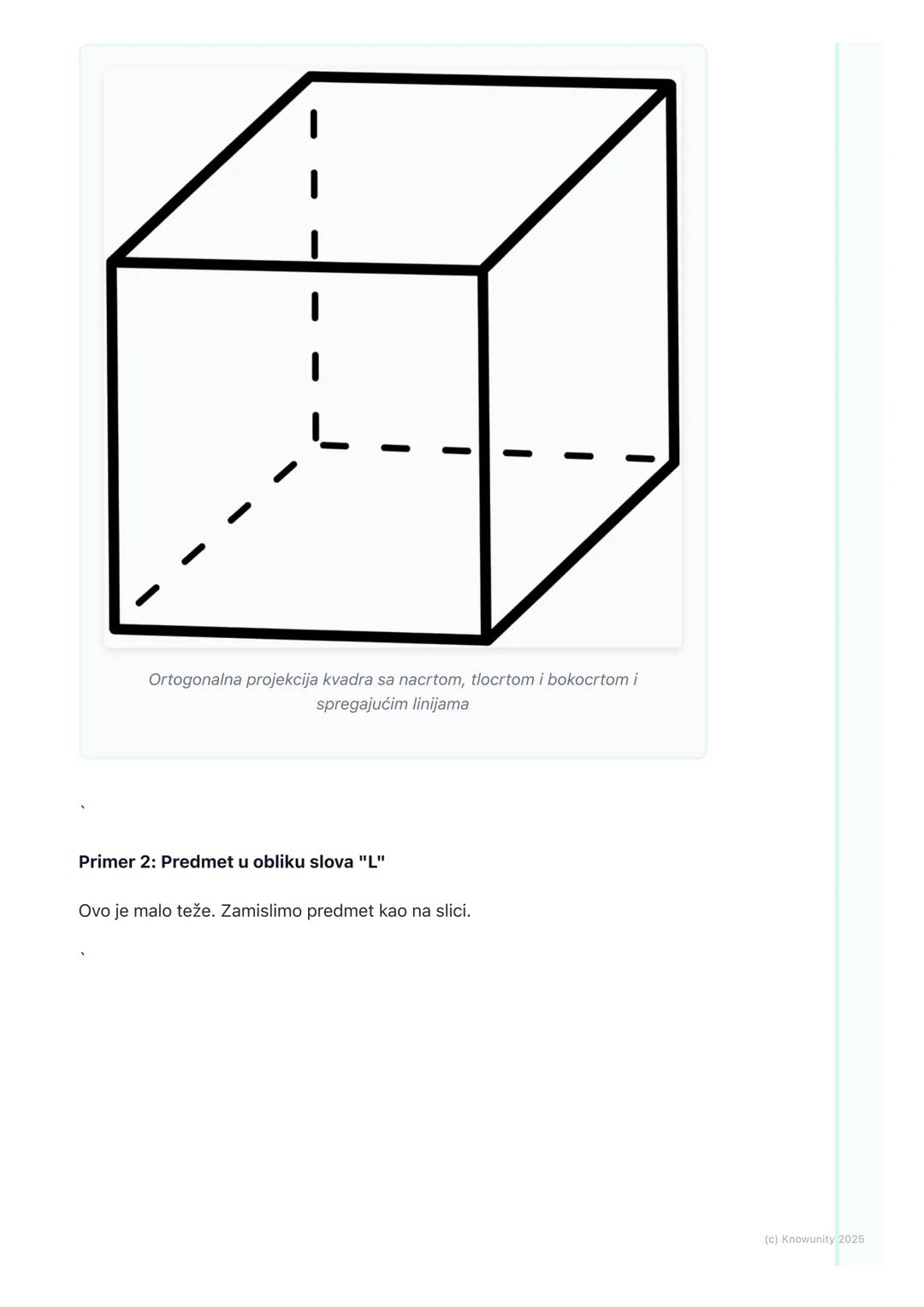# Ortogonalna projekcija

Šta je ortogonalna projekcija?

To je način da se trodimenzionalni (3D) predmet, koji ima širinu, visinu i dubinu,