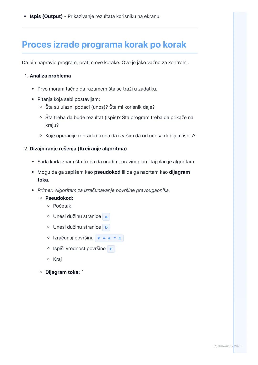 # Izrada jednostavnih programa

Uvod u izradu jednostavnih programa

Ovo je deo gde prelazimo sa teorije na praksu. Učićemo kako da napišemo