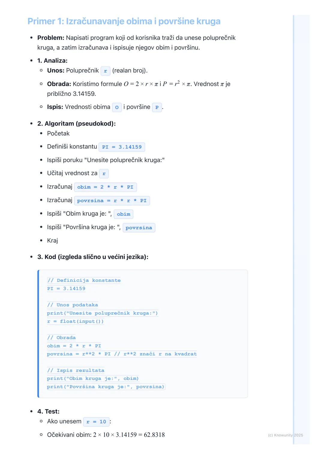 # Izrada jednostavnih programa

Uvod u izradu jednostavnih programa

Ovo je deo gde prelazimo sa teorije na praksu. Učićemo kako da napišemo