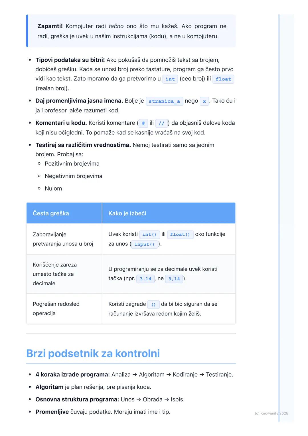 # Izrada jednostavnih programa

Uvod u izradu jednostavnih programa

Ovo je deo gde prelazimo sa teorije na praksu. Učićemo kako da napišemo