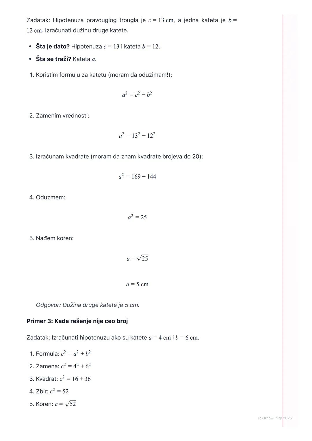 # Primena Pitagorine teoreme u
pravouglom trouglu

Primena Pitagorine teoreme u pravouglom trouglu

Ovo je vežbanje kako da koristimo Pitago