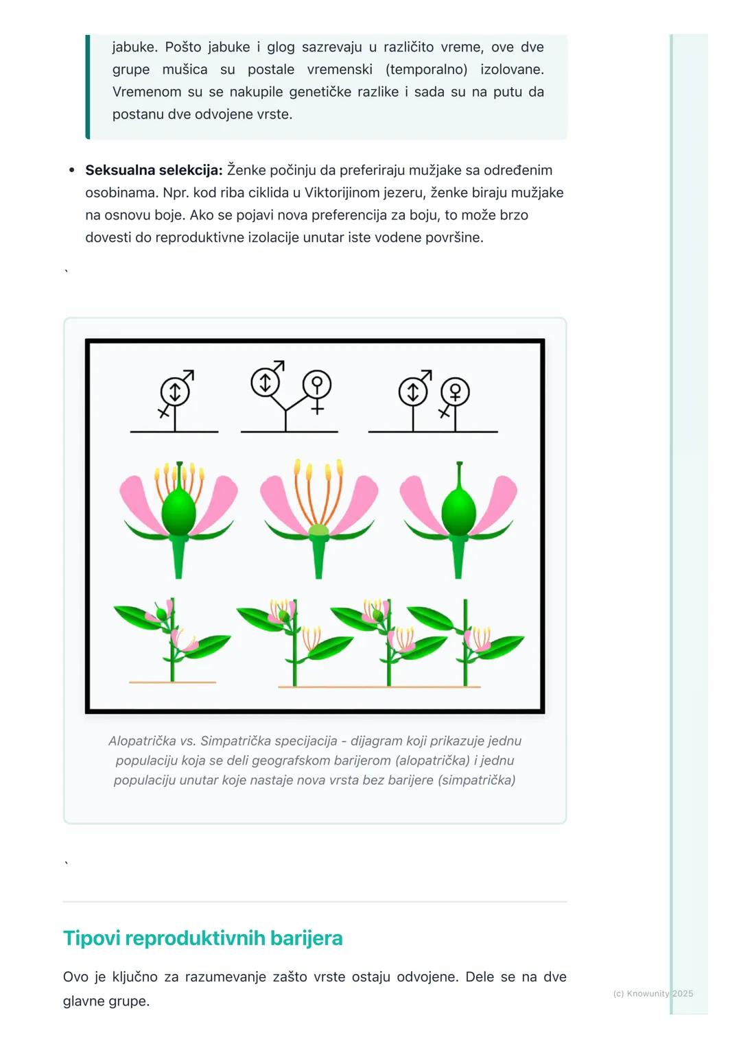 # Specijacija

## Šta je specijacija?

Specijacija je evolutivni proces nastanka novih bioloških vrsta iz već
postojećih. To je ključni meha