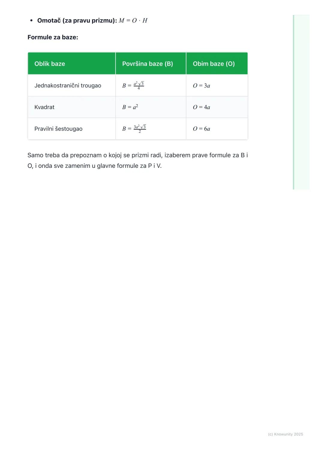 # Površina i zapremina prizme

## Prizma - uvod i osnovni pojmovi

Prizma je geometrijsko telo ograničeno sa dva podudarna i paralelna
mnogo