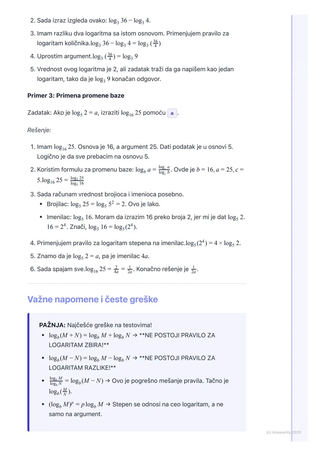 # Pravila logaritmovanja

Uvod u pravila logaritmovanja

Logaritmi imaju svoja pravila, slično kao stepenovanje, koja nam pomažu da
uprostim
