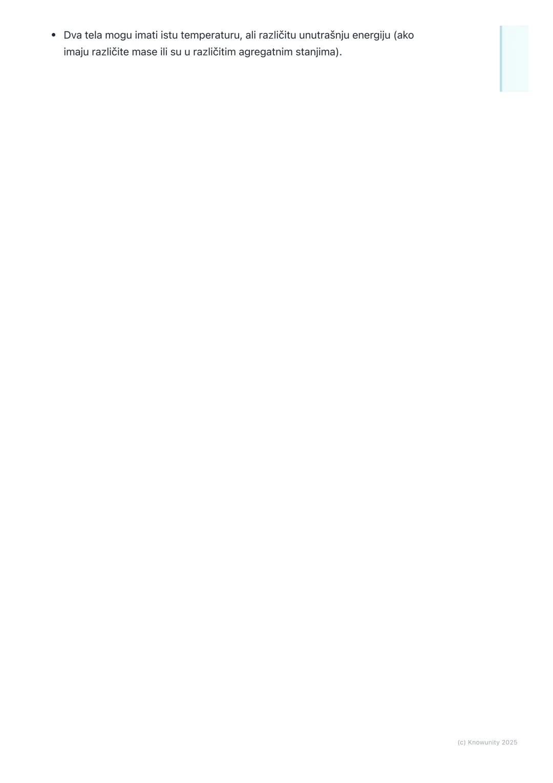 # Temperatura i Unutrašnja
Energija

Uvodni pregled

Temperatura i unutrašnja energija su osnovni pojmovi u termodinamici.
Svakodnevno koris
