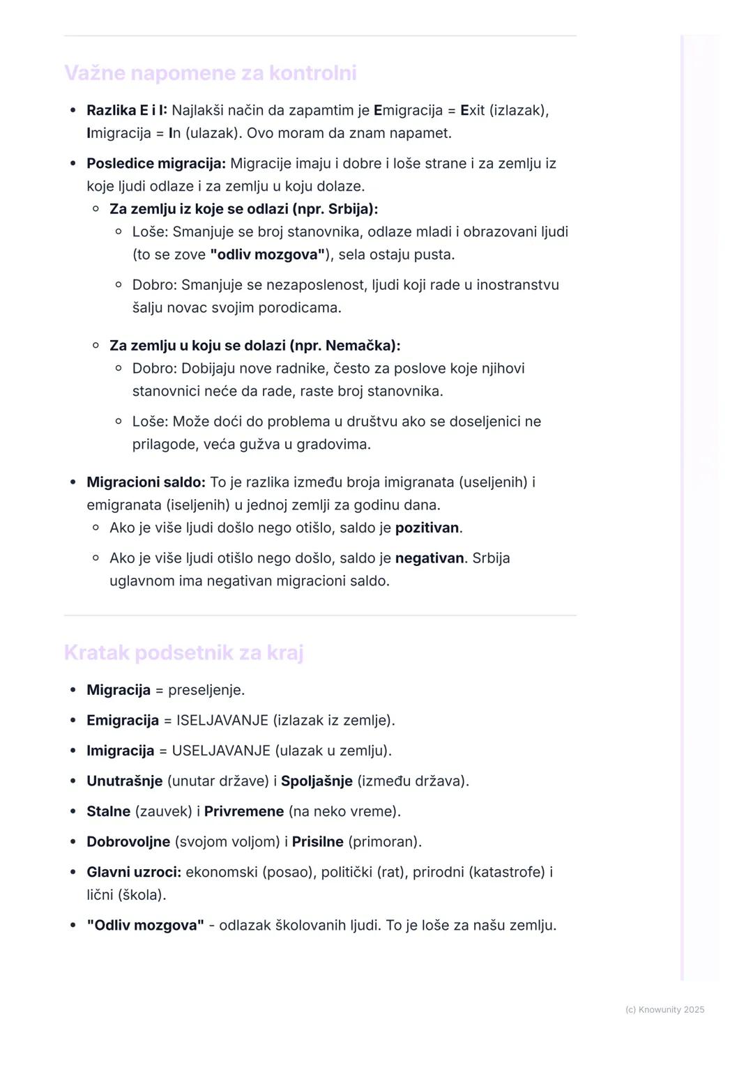 # Migracije stanovništva

Uvod u migracije

Migracije su kretanja stanovništva sa jednog mesta na drugo. To znači da se
ljudi sele iz svog r