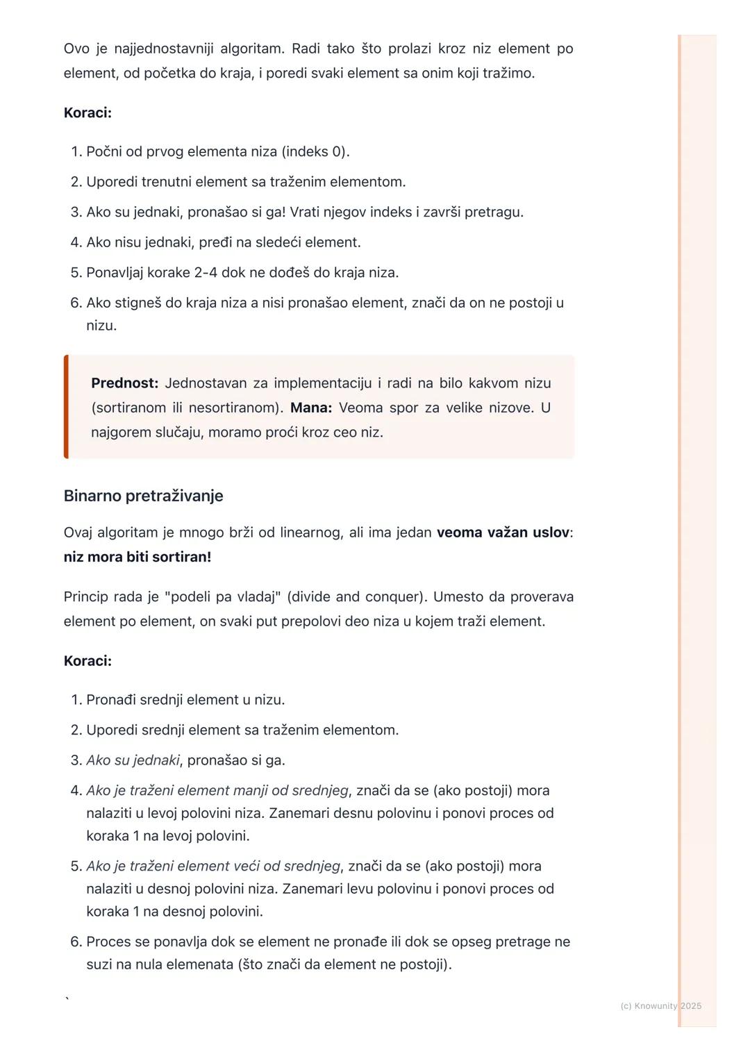 # Algoritmi sortiranja i
pretraživanja

Uvod u algoritme sortiranja i pretraživanja

Algoritmi sortiranja i pretraživanja su osnovni koncept
