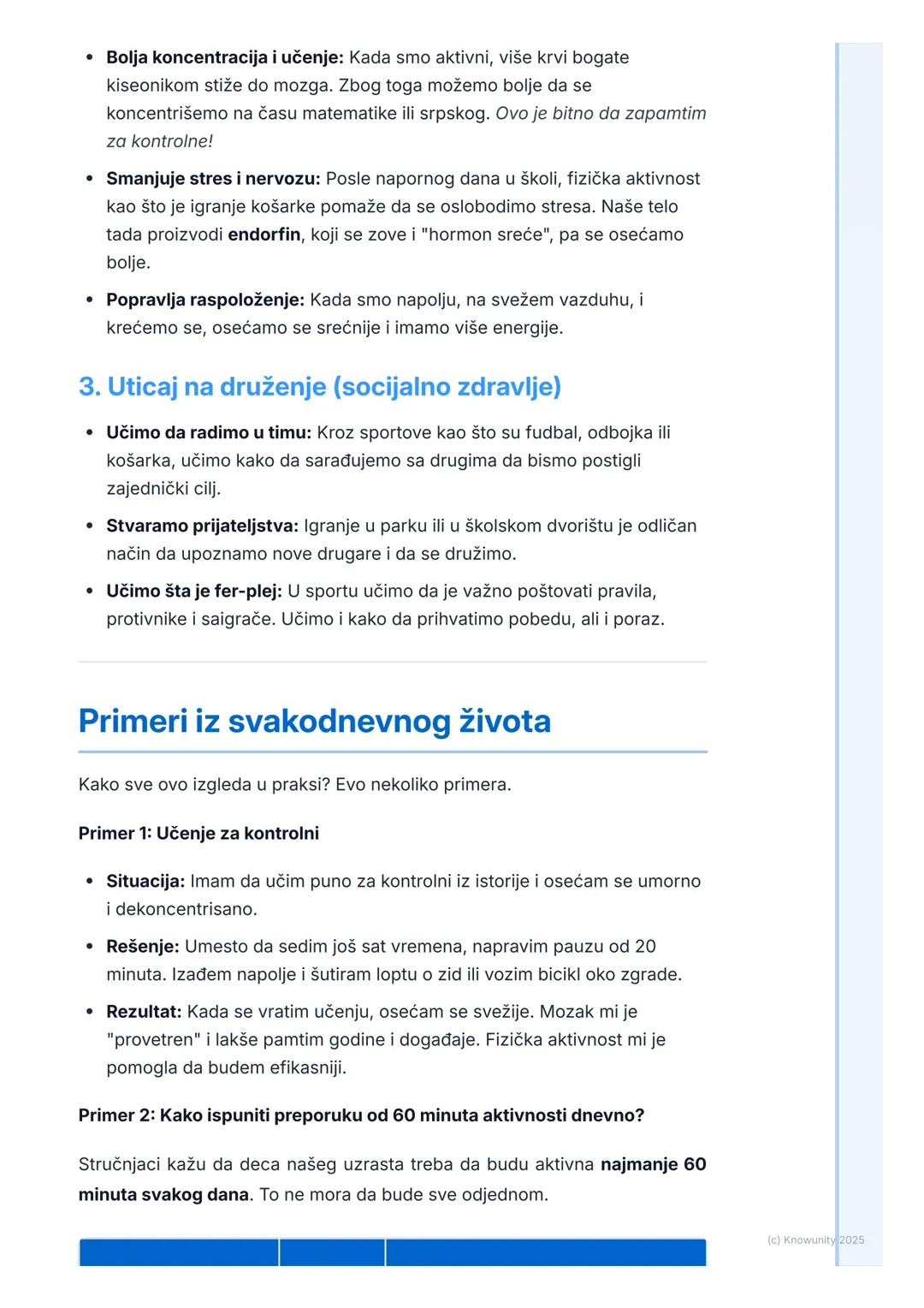 # Značaj fizičke aktivnosti

## Uvod u značaj fizičke aktivnosti

Fizička aktivnost nije samo čas fizičkog u školi. To je svako kretanje koj