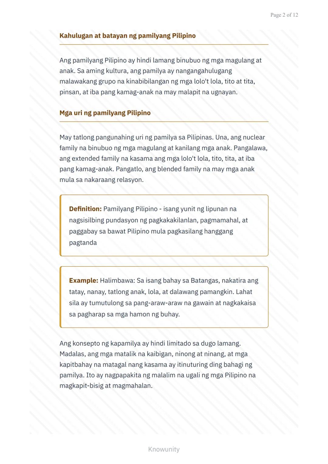 # Pagpapahalaga sa Kultura at Tradisyon: Kahalagahan ng Pamilyang Pilipino

Pag-aaral sa mahahalagang papel ng pamilya sa kultura ng Pilipin