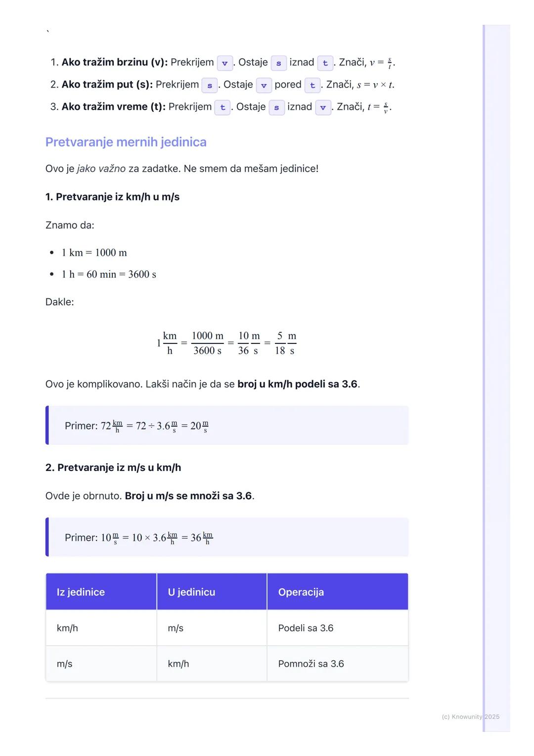 # Brzina

Šta je brzina?

Brzina je fizička veličina koja nam govori koliko brzo se neko telo kreće. To je u
stvari pređeni put u nekom odre