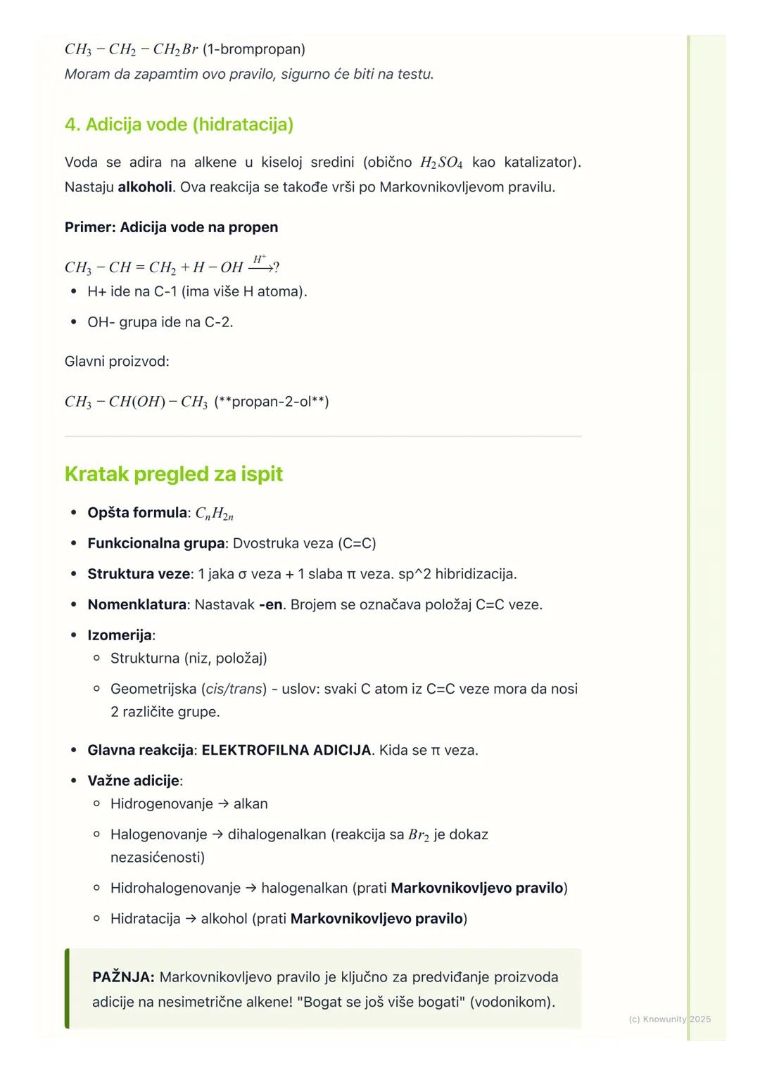 # Alkeni

Opšte karakteristike alkena

Alkeni su nezasićeni ugljovodonici koji u svom molekulu sadrže najmanje
jednu dvostruku vezu između d