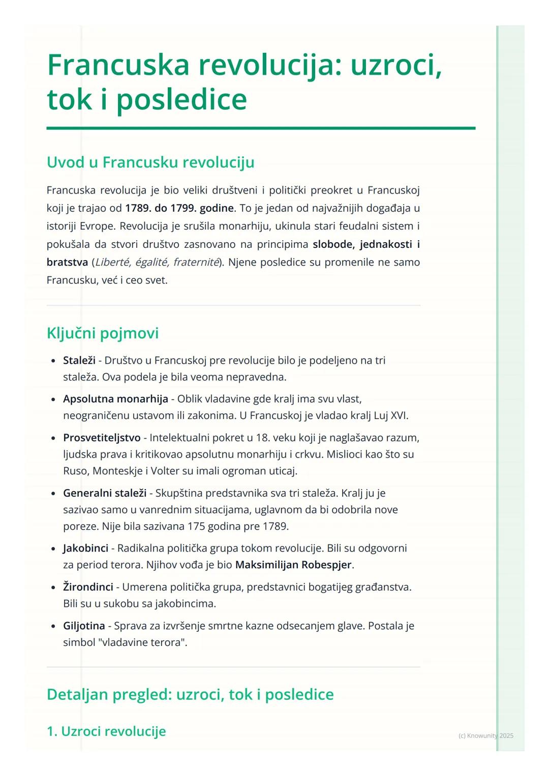 # Francuska revolucija: uzroci, 
tok i posledice

Uvod u Francusku revoluciju

Francuska revolucija je bio veliki društveni i politički preo