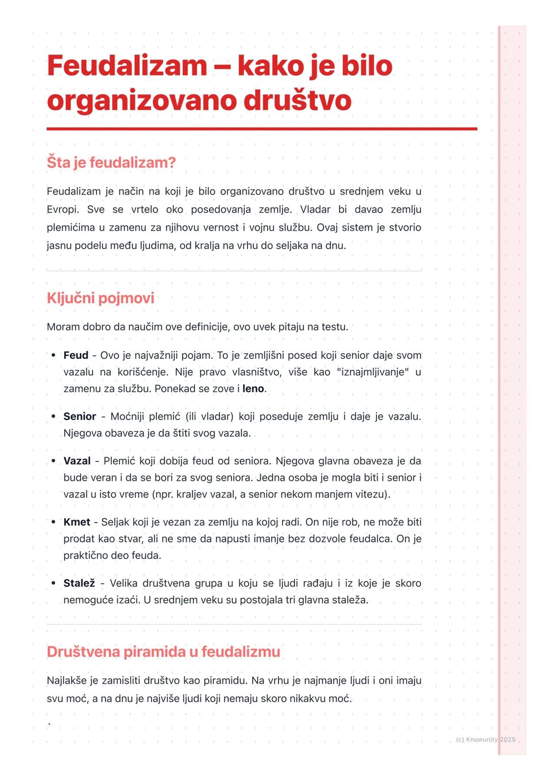 Feudalizam – kako je bilo organizovano društvo