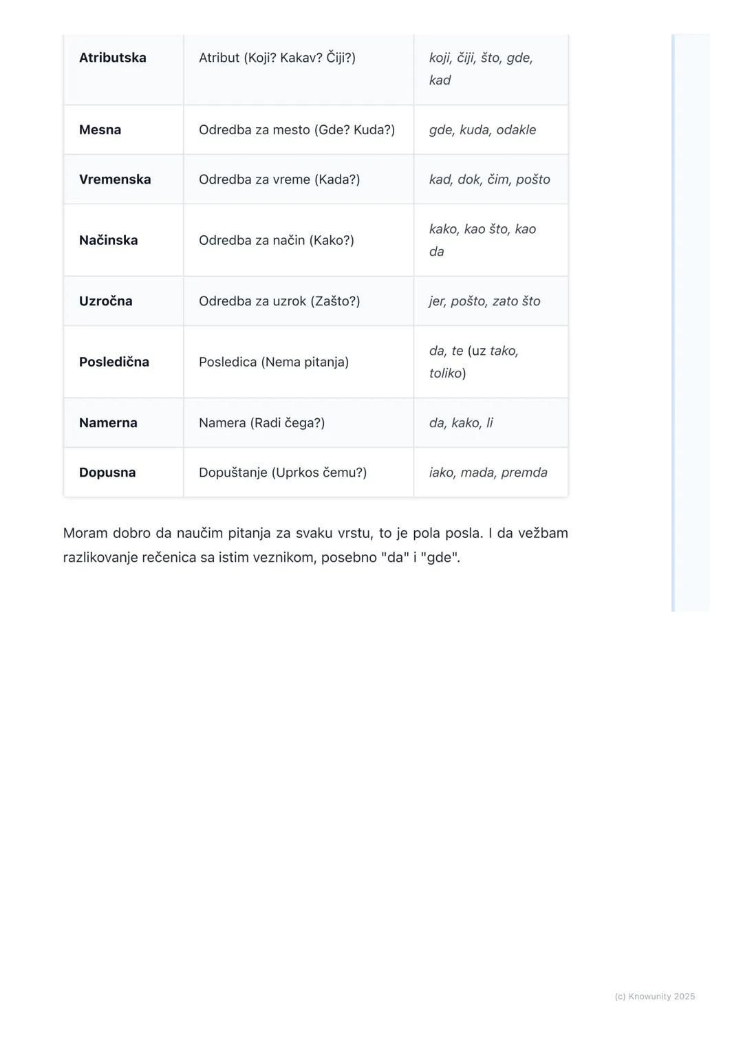 # Vrste zavisnih rečenica
(produbljeno)

Uvod u zavisne rečenice

Složena rečenica se sastoji od najmanje dve proste rečenice (klauze). Zavi