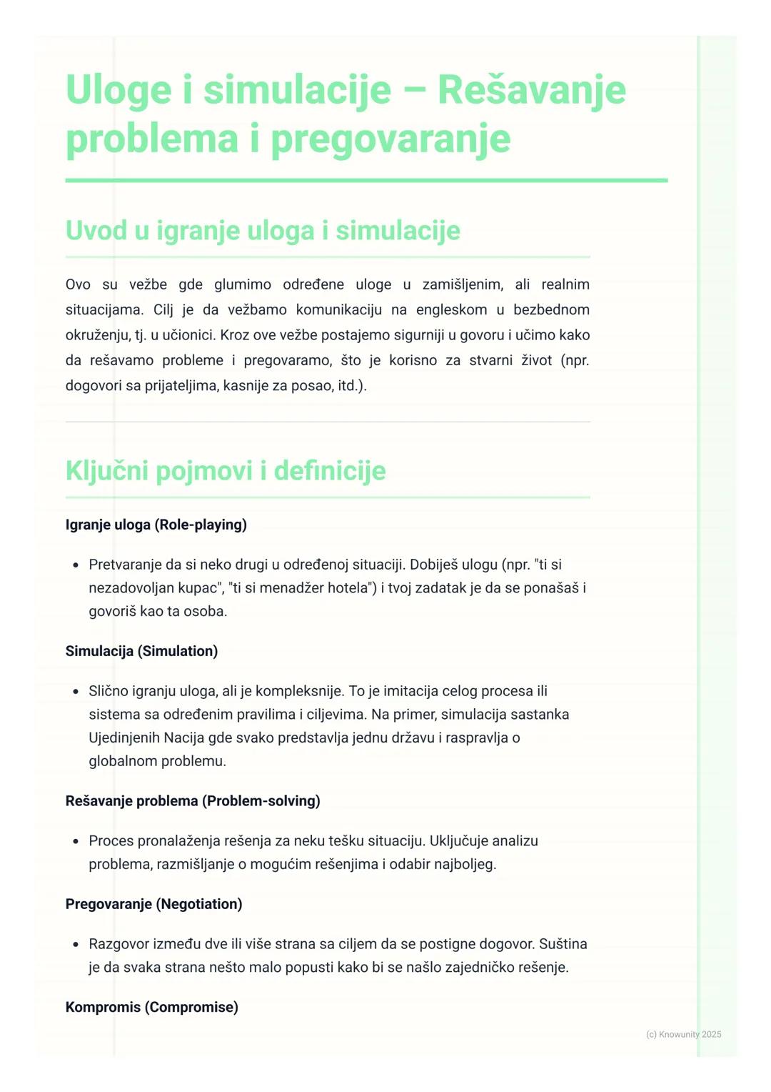 # Uloge i simulacije - Rešavanje
problema i pregovaranje

Uvod u igranje uloga i simulacije

Ovo su vežbe gde glumimo određene uloge u zamiš