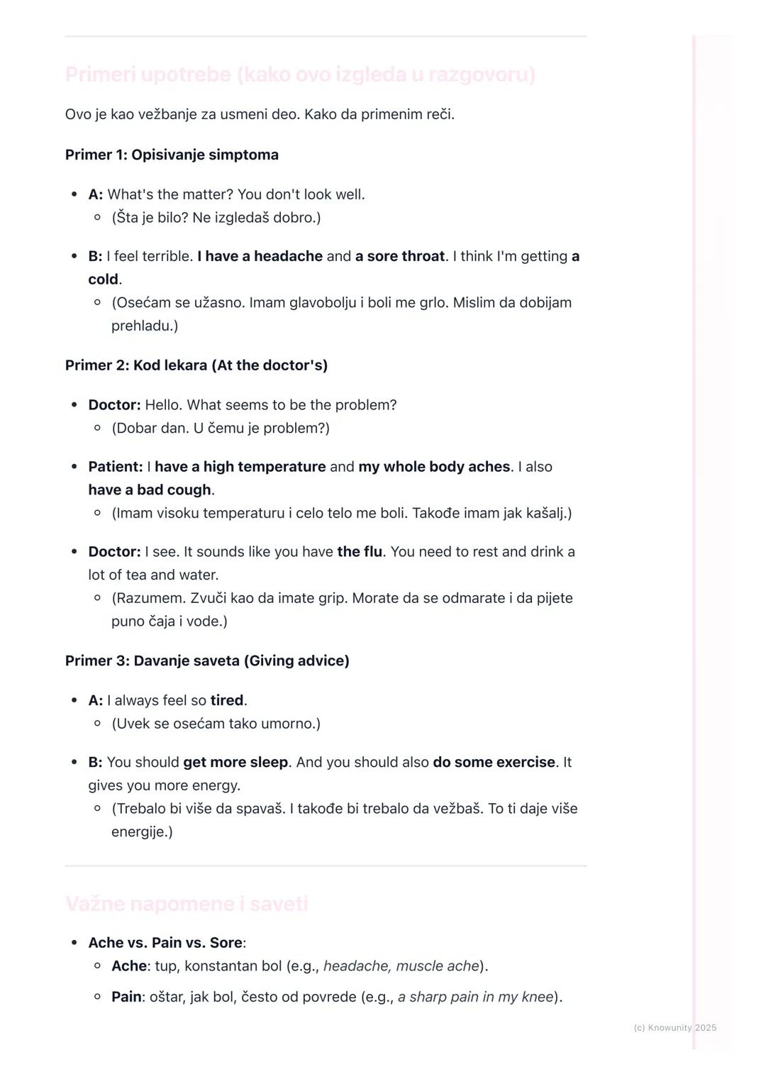 # Zdravlje i telo (Health and
Body)

Uvod u temu zdravlja i tela

Ova lekcija je važna da bismo naučili kako da na engleskom kažemo delove
t