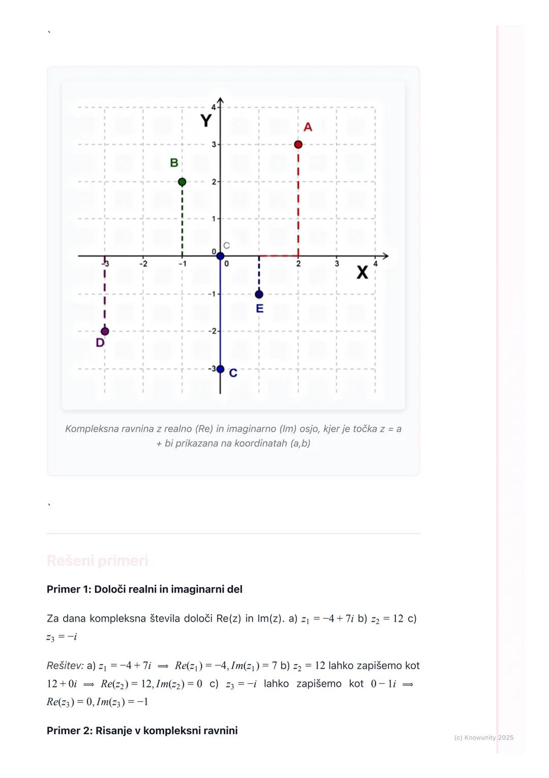 # Uvod v kompleksna števila

Uvod v kompleksna števila

Kompleksna števila so razširitev realnih števil. Potrebujemo jih, ker v množici
real