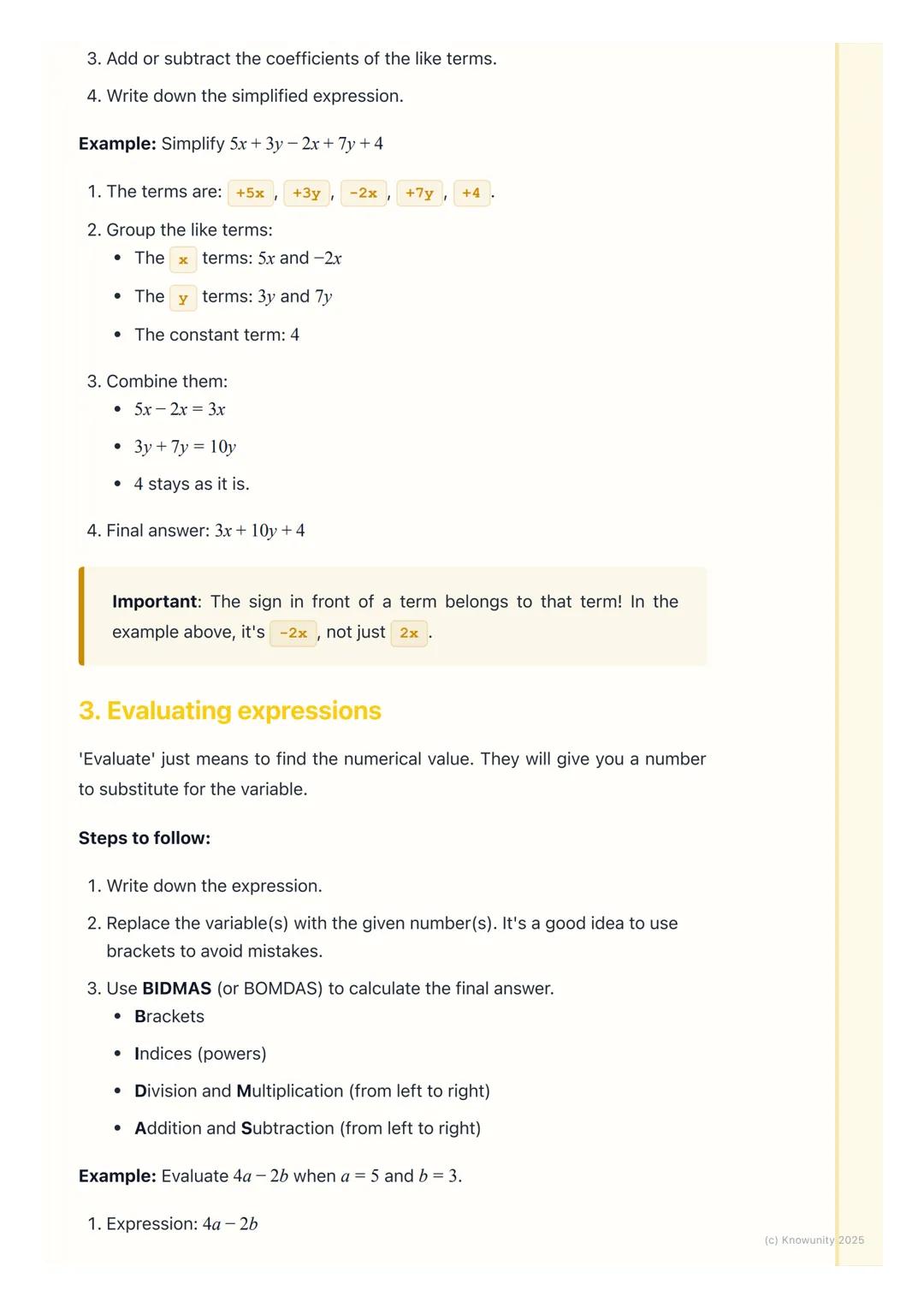 # Algebraic Expressions

## What are algebraic expressions?

Algebra is like a language that uses letters to represent unknown numbers. An
a
