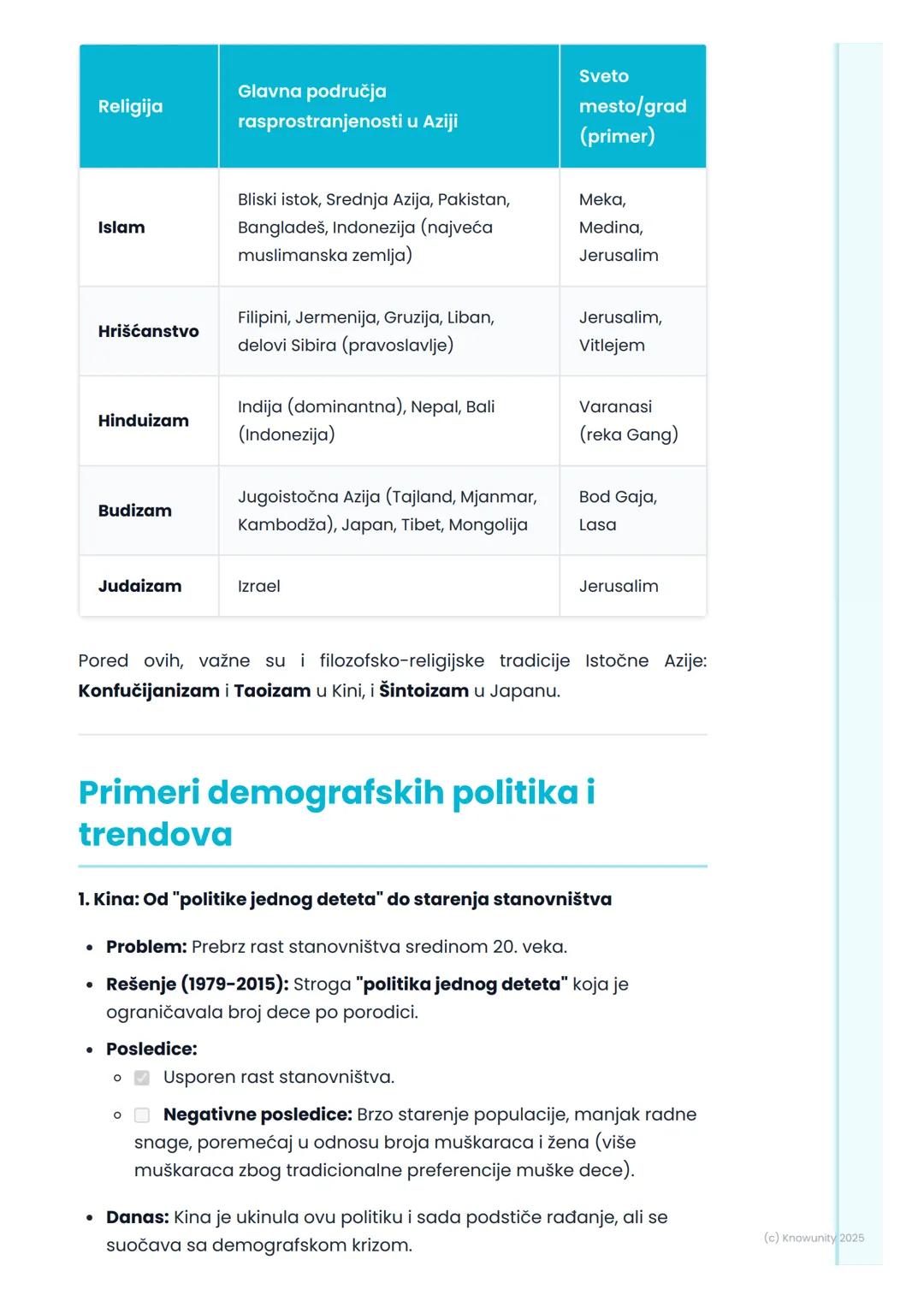 # Stanovništvo Azije

## Uvod u stanovništvo Azije

Azija je najmnogoljudniji kontinent na svetu. Na njenoj teritoriji živi više
od 4,7 mili