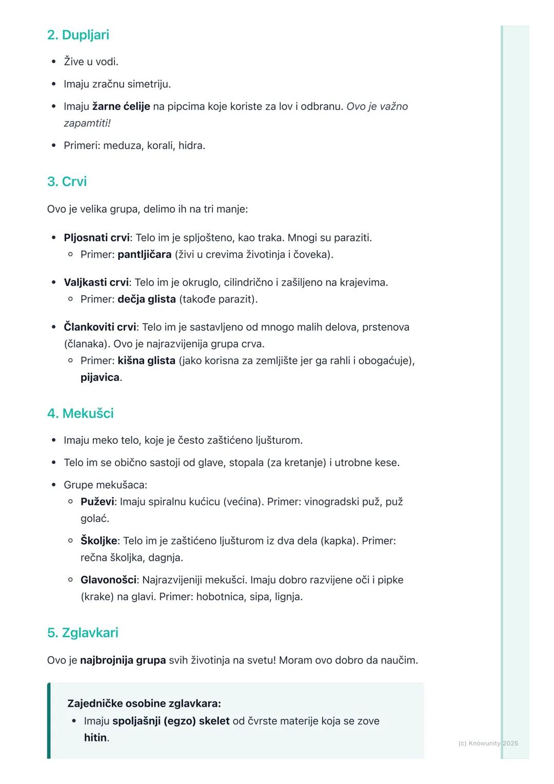 # Beskičmenjaci

Uvod u beskičmenjake

Beskičmenjaci su životinje koje nemaju kičmu ni unutrašnji koštani skelet. Oni
čine najveću grupu živ