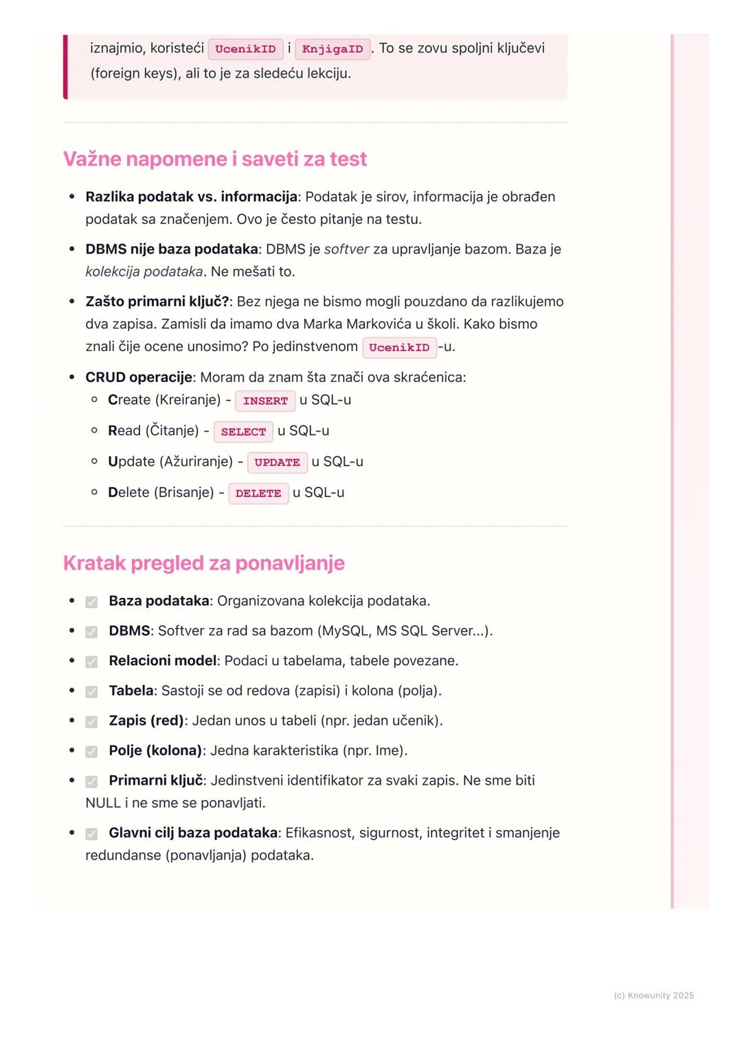 # Uvod u baze podataka

Uvod u baze podataka

Baze podataka su svuda oko nas, od društvenih mreža do školskog dnevnika.
U suštini, to je sam